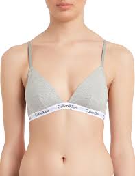 Calvin Klein Modern Cotton Unlined Triangle Bralette Bra Logo Band