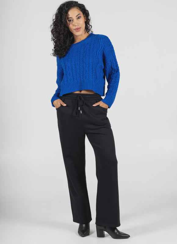 C'est Moi Recycled Poly/Cotton Fleece Wide Leg Pant #CEFP1110