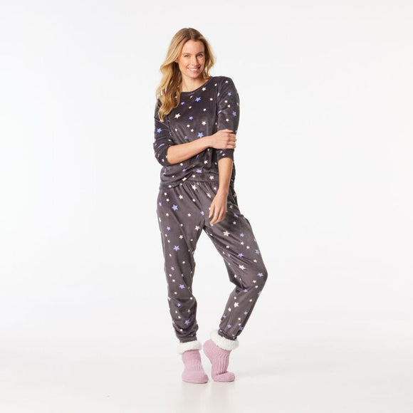 Wanted Navy Blue with Pink/White Stars Lounge Set